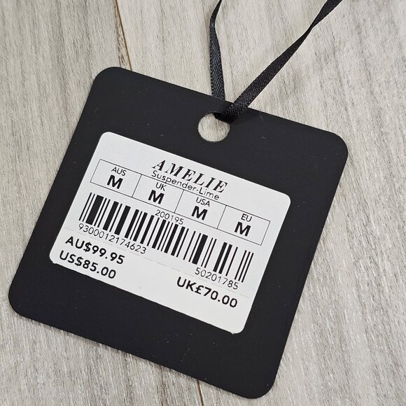 NWT Honey Birdette Amelie Lime Garter Belt Suspender Size M - Picture 3 of 5